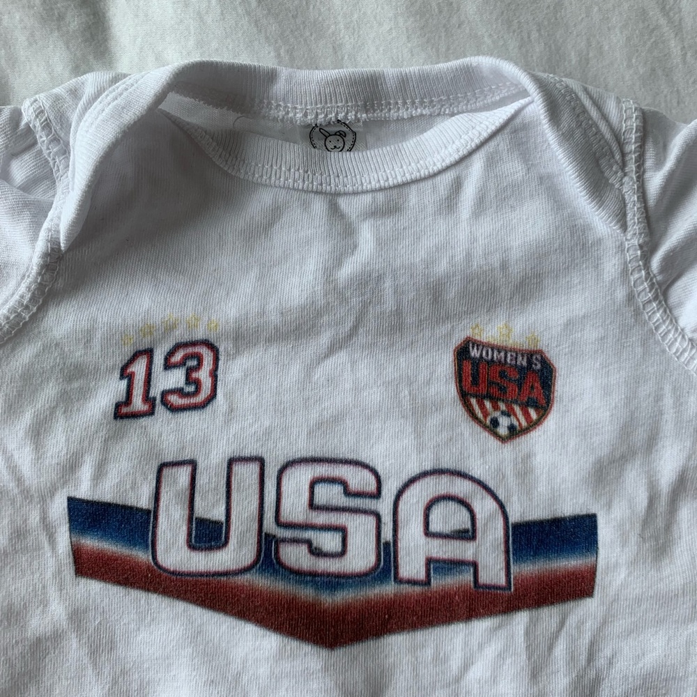 2 Womens Soccer Onesies: Alex Morgan #13 and 1985